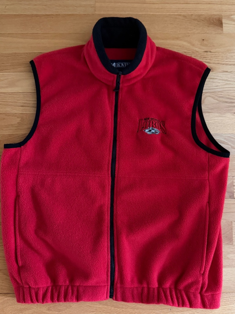 UNM Lobos Fleece Vest Red Black Mens Size Medium
